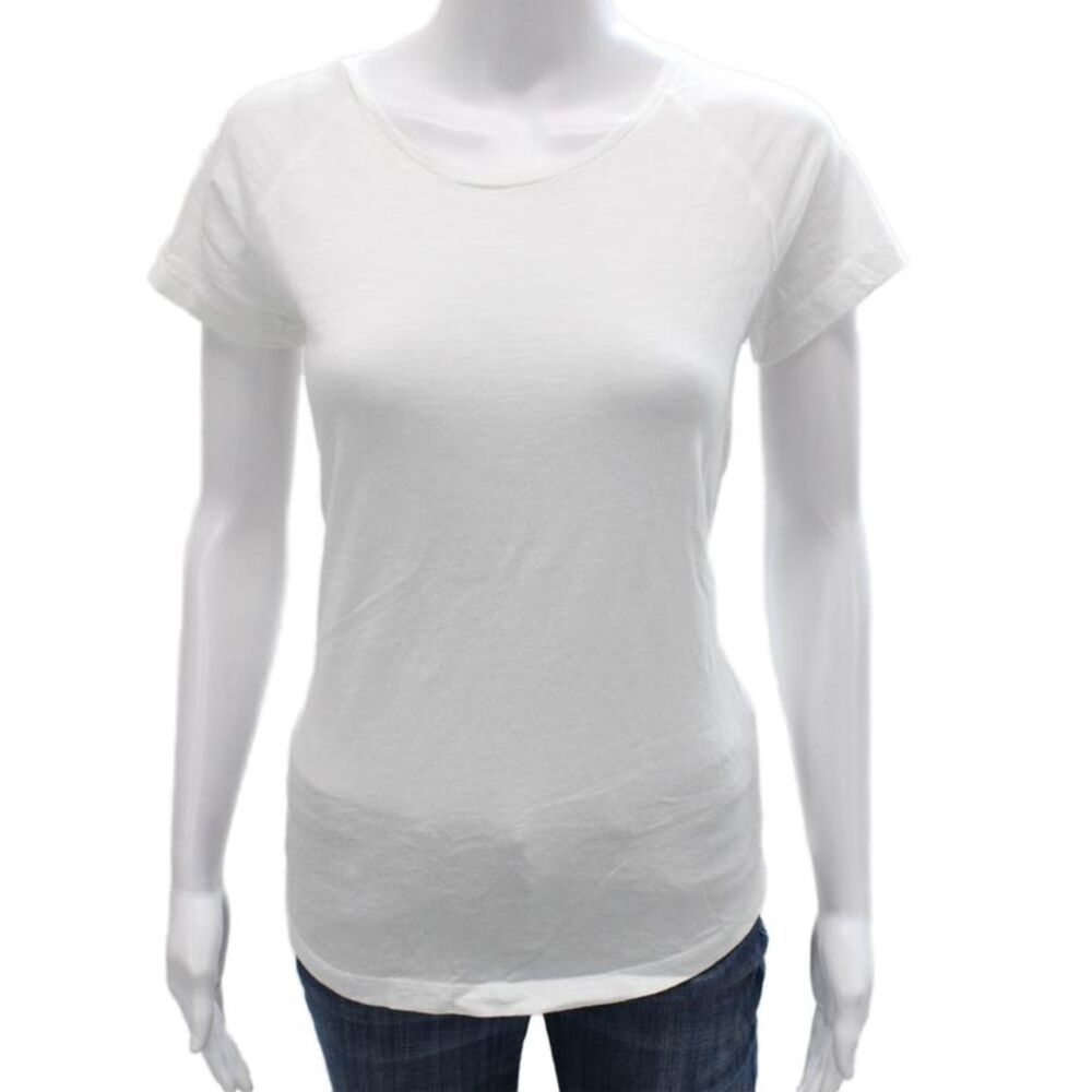 Closed Womens Basic White Cotton Round Neck Short Sleeve T-Shirt Size XS